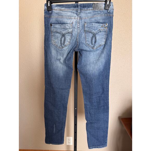 Y2K -Paris Blues Mid-Rise Distressed Skinny Jeans DISTRESSED - PRELOVED - SIZE 7 - Picture 3 of 11
